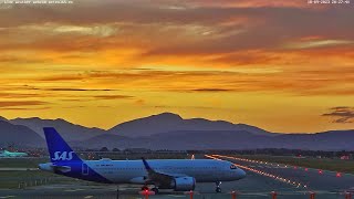 Airport Málaga  Costa del Sol 🛩 Departures at SUNSET WEATHER WEBCAM AGPLEMG SPAIN 2° RUNWAY [upl. by Seta]