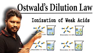 7Ostwalds Dilution Law  Ionisaion of Weak Acids  Ionic Equilibrium [upl. by Jecho]