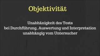 Objektivität Reliabilität und Validität  Testgütekriterien [upl. by Anig]