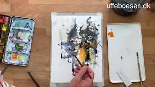 abstract mix media painting watercolor artgraf and tusch [upl. by Taveda754]