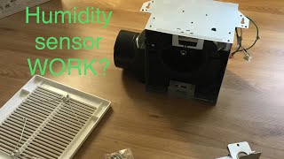 Bath exhaust ventilation fan with Humidity Sensor REVIEW  Hampton Bay BPT13 [upl. by Naut]