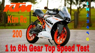 Ktm Rc 200 1 to 6th Gear Top Speed Test [upl. by Iruam]