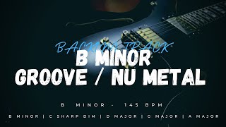 Nu Metal Groove Backing Track in B Minor  145 bpm  Guitar Bass Drums [upl. by Annmarie]