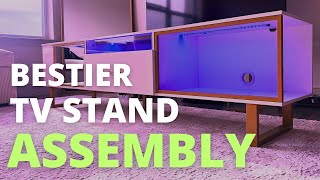 Bestier 70quot TV Stand with LED Lights for 75quot TV Assembly  Melodia 70quot LED TV Stand Assembly [upl. by Amiel]