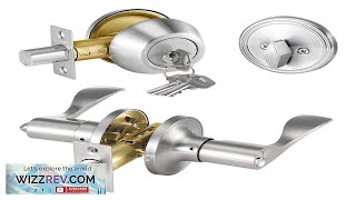 Entry Door Locksets with Deadbolt 5 Pack Keyed Alike Satin Nickel Lever Review [upl. by Annalla]