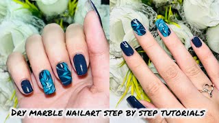 Marble nail art without water  step by step for beginners aesthetic tiktok compilation nails [upl. by Lynett254]