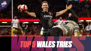 Top 5 Tries  Wales  Autumn Nations Series [upl. by Gerg]