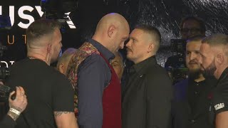 Fury and Usyk face off after announcing heavyweight contest  AFP [upl. by Hewe]