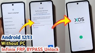 Infinix Android 1213 Google Account Remove  All Infinix FRP Bypass 2024 Without pc  APK Not open [upl. by Lallage]