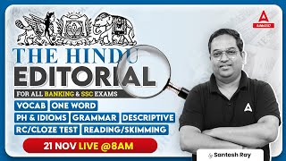 The Hindu Editorial Analysis  The Hindu Vocabulary by Santosh Ray  Bank SSC amp Railway Exams [upl. by Ytomit]