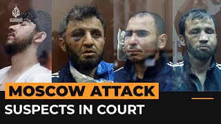 Moscow theatre attack suspects show signs of beating in court  AJshorts [upl. by Amelina]