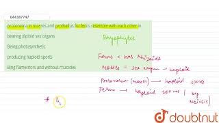 protonema in mosses and prothallus for ferns resemble with each other in  12  TEST 6  BIOLOG [upl. by Tally]