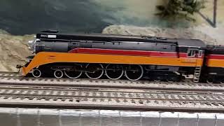 Southern Pacific 4442 going up the grade with a long passenger train [upl. by Weinman735]