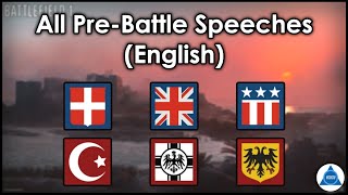 All PreBattle Speeches English Base Game  Battlefield 1 [upl. by Saref561]