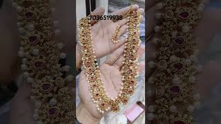 Long haram price 1550 for order WhatsApp number 7036519938 1grjewellellery jewellery longharam [upl. by Ime530]