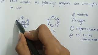 Isomorphic graphs  Conditions to check isomorphism of two graphs  Graph Theory Anna University [upl. by Naginnarb]