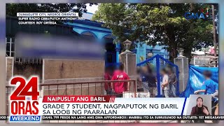 Grade 7 student nagpaputok ng baril sa loob ng paaralan  24 Oras Weekend [upl. by Adlesirc58]