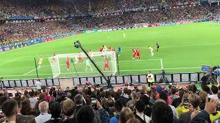 Yerry mina goal FROM THE STANDS last minute to tie the match ENGLAND V COLOMBIA [upl. by Moorish]