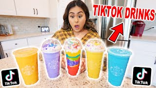 MAKING VIRAL TikTok STARBUCKS DRINKS At HOME PART 2 [upl. by Annahpos990]