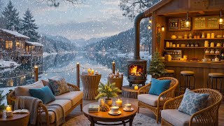 Smooth Winter Jazz at Cozy Coffee Shop Ambience ❄️ Jazz Relaxing Music amp Crackling Fireplace to Work [upl. by Eelsnia12]