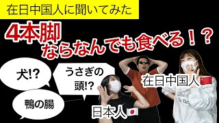 【在日中国人にインタビュー】中国人は4本足ならなんでも食べる！？ [upl. by Ahsaek]