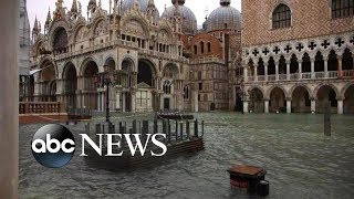 Venice underwater as historically high tides continue to rise l ABC News [upl. by Asabi639]