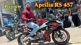 Aprilia RS 457 First Test Ride  Aprilia RS 457 Review [upl. by Vasyuta109]