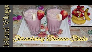 Banana Strawberry Milk Shake  Strawberry Banana Milkshake Recipe  Healthy Refreshing Drink Summer [upl. by Saunders]