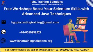 quotFree Workshop Boost Your Selenium Skills with Advanced Java Techniques in Just 1 Hourquot [upl. by Idoux58]