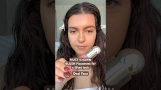 Perfect Blush Placement for Oval Faces Sculpt amp Lift 🩷 makeuptips makeuphacks makeuptutorial [upl. by Luane221]