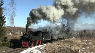 Dampfträume am Brocken  Winterdampf mit Güterzug amp Mallet 4K [upl. by Surbeck]