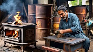 TOP Manufacturing Process of Gas Burning Stove With Recycled Drum sheets in Local Shop [upl. by Carita801]