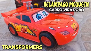 Carro Relâmpago McQueen Vira Robô Transformers [upl. by Abana]