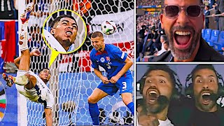 Crazy REACTIONS to Jude Bellinghams Bicycle Kick Goal vs Slovakia [upl. by Mhoj]