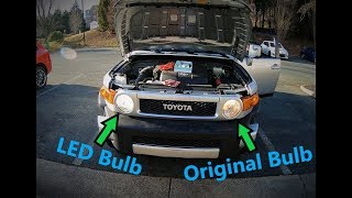 FJ Cruiser Headlight LED Bulbs Install [upl. by Ldnek]