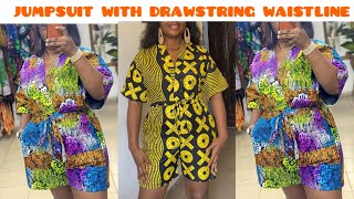 How to Cut and Sew a Playsuit ShortJumpsuit With Drawstring Waistline [upl. by Shakespeare]