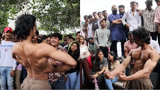 Bodybuilder walk shirtless in public in India  crazy reaction 😱 [upl. by Salene17]