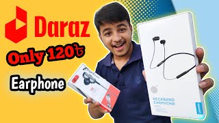 120 টাকায় সেরা ইয়ারফোন  Daraz Earphone amp Nechband Unboxing  best budget earphone bd [upl. by Hooge]