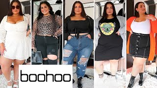 AD  5 EVERYDAY PLUS SIZE OUTFIT IDEAS  BOOHOO PLUS SIZE TRY ON HAUL UK [upl. by Nnylecoj]