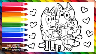 Rysowanie I Kolorowanie Bluey I Jej Rodziny 🐶❤️🧡💛💚💙💜 Rysunki Dla Dzieci [upl. by Ahsaele714]