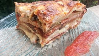 Cuisine Italienne  Lasagne Aubergines et jambon [upl. by Hanoy915]