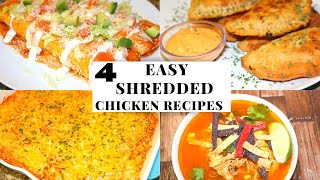 4 easy recipes with shredded chicken  Recipes with Ros Emely [upl. by Harv872]