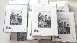 UNBOXING BTS 2020 SEASONS GREETINGS  8 copies  Preordered Gifts [upl. by Levona]