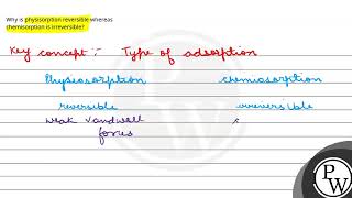 Why is physisorption reversible whereas chemisorption is irreversible [upl. by Euqinahs]