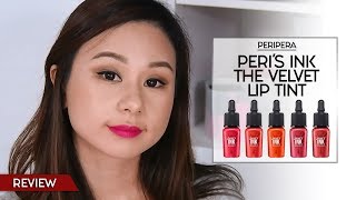 Peripera  Peri’s Ink the Velvet Lip Tint – Review Swatches and First Impression [upl. by Oringa]