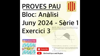 Selectivitat Matemàtiques Juny 2024 Sèrie 1  Exercici 3 [upl. by Aknayirp549]