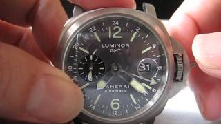 Officine Panerai Titanium Luminor GMT Ref89 E Ocean Chronometre Function Testing [upl. by Neils]