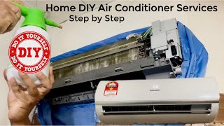 Home DIY Air Conditioner Cleaning and Services Step by Step  Split Indoor Aircond SHARP AHA9 [upl. by Yasui]