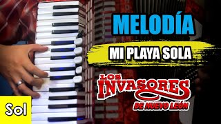 Mi Playa Sola  Los Invasores de Nuevo Leon TUTORIAL  Acordeon de Teclas  Piano [upl. by Ociram]