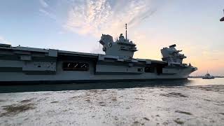 HMS Queen Elizabeth Aircraft Carrier Returned to Portsmouth [upl. by Cyrano]